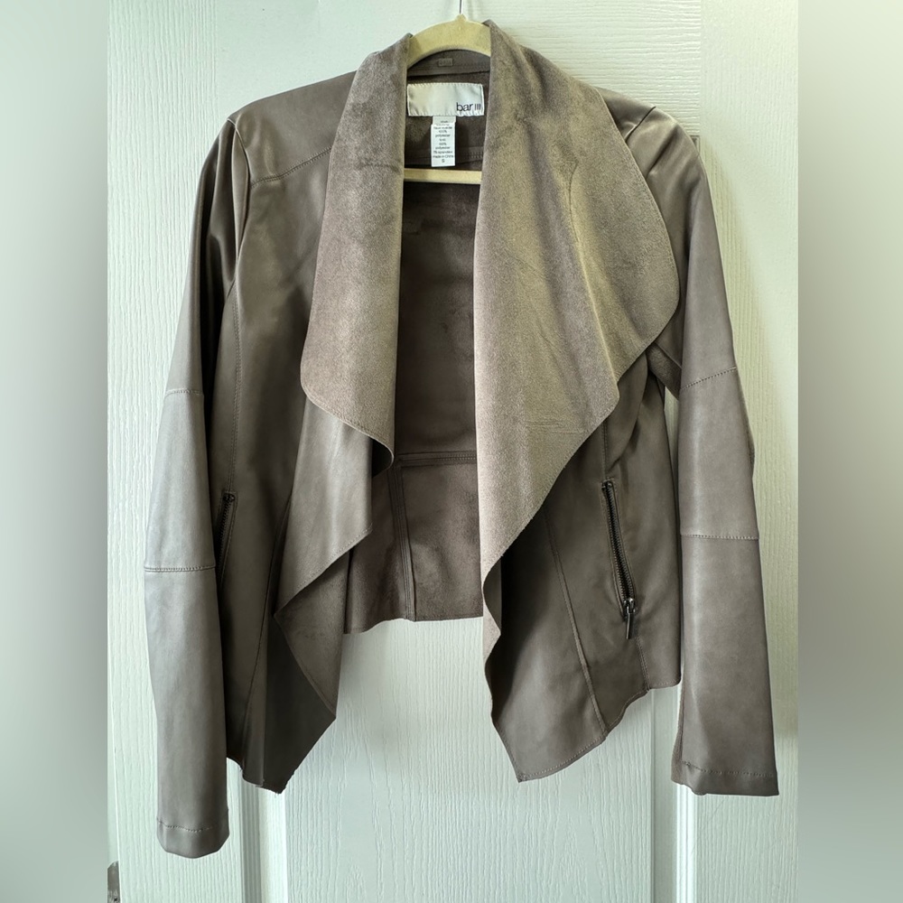 Bar III Faux Leather and Suede Jacket